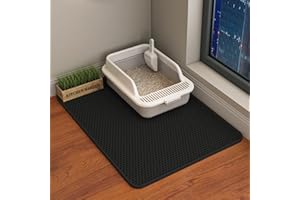 ERHAOG Katzenklo Matte Katzenstreu Matte 60 * 40 cm - Doppelte Schichte Wasserdichte Entwurf Katzenmatte Katzenklo, Katzentoilette Matte Vorleger Katzentoilette für Toilette
