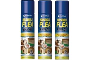 KHANARY Flea Killer Spray 3 Pack | Household Aerosol Animal Flea Larvae Dog Cat Tick Pets Protection Bed Carpet Home | Insecticide Pesticide Flea Spray | 200ml