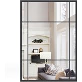 COSTWAY Wall Mirrors, 100 x 70 cm, Decorative Wall Mirror | with Metal Frame, Rectangular Aluminium Window Mirror for Hallway