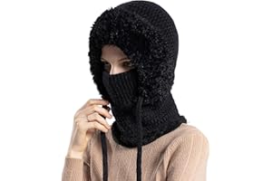 TASBER 3 in 1 Beanie Hat for Women, 3 in 1 Beanie Hat with Scarf and Mask, Womens Outdoors Windproof Scarf Hat, Winter Beanie Hats for Women Outdoor Skiing Hiking