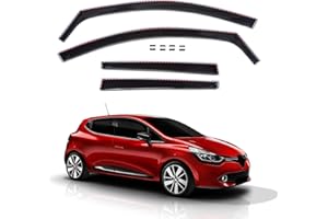 J&J AUTOMOTIVE GP Deflectores de aire antiturbo aptos para Clio 4 IV Grandtour Beak 2012-2019, juego de 4 unidades, color negro, antiviento y lluvia