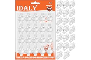 IDALY MEGA PACK 20 Embout Seringue Nasale Bebe - Remplacement Embout Mouche Bebe En Silicone, Pour Seringue Lavage De Nez Bebe - S'adaptent À Tous Types De Seringues Nasales Standard.