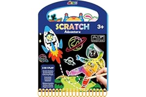 Avenir 6301603 Kratzbilder 3-in-1 Malblock, Bastelset, Scratch Book Adventure