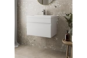 Artis 600mm Bathroom Vanity Unit Basin Storage Wall Hung Cabinet Furniture White Gloss