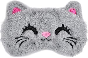 Hoxfly Mascherine per Dormire in Peluche,3D Benda Occhi per Dormire Bambini,Maschera per Dormire Animale,Maschera per gli occhi in morbido peluche