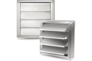 AIROPE Kratka wentylacyjna ze stali nierdzewnej 100 mm - odporna na warunki atmosferyczne z automatycznym zamykaniem zapobiegająca cofaniu - idealna do suszarek, okapów, wentylacji, kanałów