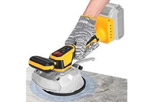 LIROPAU Machine de carrelage 50kg, Vibreur Carrelage Manuel Machine Compatible avec Dewalt 20V Akku, 8 Vitesses Réglable, Tile Vibrator de Carreleur Capacité d'Adsorption, Machine à Carrelage 130mm