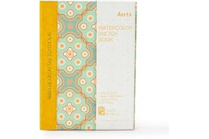 Arrtx Quaderno per schizzi ad acquerello, 100% cotone senza acidi, 13,6 x 9,8 cm, 300 g/m², stampa a caldo, copertina rigida, 20 fogli