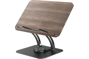 Tounee Leggio per Libri con Base Girevole a 360°, Scegli per i lettori-Nero