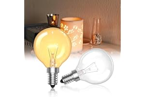 LumiGo E14 Wax Warmer Bulbs 26W, G50 E14 Scentsy Light Bulb for Wax Melt Lamp 230V, 2500K Warm White Wax Burner Bulbs, Oven Bulb 26W, Dimmable Salt Lamp 2 Pack
