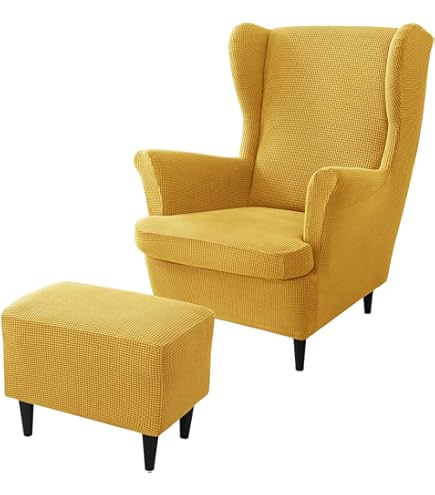 ABZDUNG Stretch-Schonbezug Für Ohrensessel & Ottomane - 2-tlg. Set Waschbar