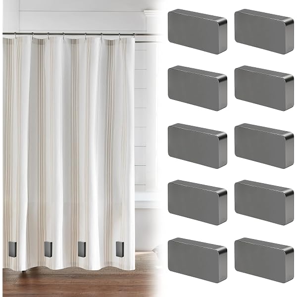 10 Paires De Poids Magnétiques Pour Rideaux – Ronds, Blancs, Puissants – Pour Maintenir Rideaux, Nappes Ou Draperies Contre Le Vent