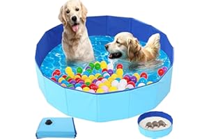 Hundepool,Faltbarer Hundepool,60x20 cm Hundebecken,Kinderpool Faltbar,Rutschfester Boden,Hundepoom Planschbecken mit Ablassventil,PVC Kleines Planschbecken für Welpen und Kinder,Einfach zu verstauen