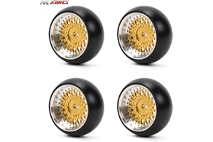 RCAWD Alloy RC Rad Rim Reifen RC Drift Reifen für 1/28 Wltoys K969 K989 P929 Kyosho Rally Modellauto Upgrade Teil 4pcs (gelb)