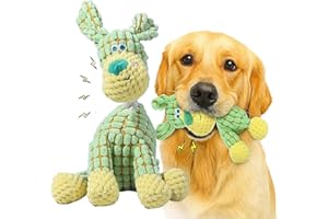 JunD Juguete para Perros 2025 – Peluche Interactivo para Cachorros y Perros Pequeños o Medianos con Chirriador y Tejido Resistente, Mordedor y Cojín de Compañía 25,5 x 13,5 cm