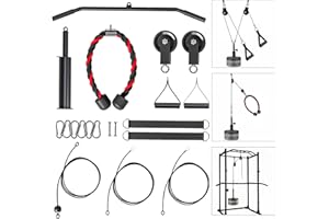 SPORTNOW Poulie Musculation Maison, Cable Machine Musculation poulie Haute et Basse entraînement des Bras LAT pulldown Exercices de Flexion des Biceps, des Triceps et des Bras