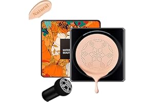 AONAT Pilzkopf Luftkissen CC Creme, Kissen Foundation, BB Creme, Feuchtigkeitsspendender Concealer, Makellose Gesichts-Foundation-Make-up-Basis, langlebig mit Pilz-Make-up-Schwamm – natürlich