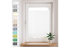 Sonello Pleated Blind, Klemmfix, No Drilling, 80 cm x 120 cm, White, Folding Roller Blind, Window Blind for Doors and Windows, Opaque, Privacy Protection, Sun Protection, Ready Pleated Roller Blind