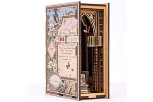 Cutefun Kit de rincón de libros de bricolaje para estantería rompecabezas 3D Book Nook sujetalibros de madera para bricolaje para casa de muñecas estantería decoración SC11