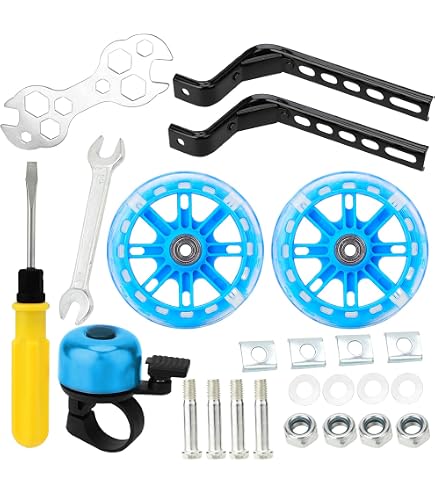 2x Ruote Di Supporto Universali Per Bicicletta Bambini 12-20 Pollici Con Kit Montaggio