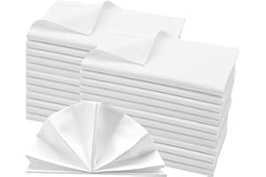 ZOLLNER 25 servilletas de Tela Blancas 40x40 cm, 100% algodón, Orla Satinada