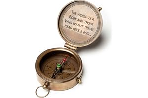 DRAKENSBERG DR00050 Miles Boussole en laiton avec cadran solaire, design vintage