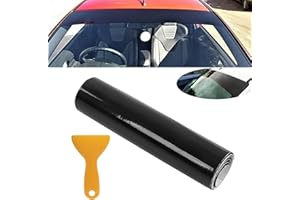 YOWMINA Car Sun Strip, Car Van Windscreen Sun Strip, Gloss Black 140x20cm Universal PVC Windshield Sticker for Automobiles, Front Window Sun Strips Gloss Sunstrip Cars Windscreens