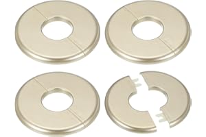 PATIKIL Cache Mitigeur Douche, 4pcs Écussons en ABS Garniture Robinet Douche Muraux pour 34.5mm, Décoration Rosace Robinet Coffrage Caches Tuyaux d'Eau Chauffage Plomberie Mural, Doré