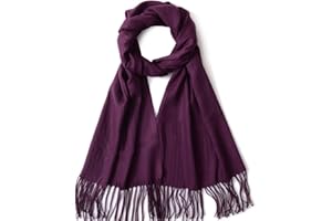 GERIINEER Winter Long Wool Soft Warm Tassel Scarves for Women Men Ladies 25 Solid color Scarfs Women Men Shawls and Wraps