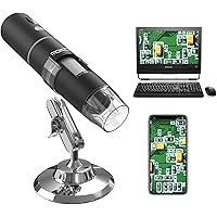MoKo WiFi USB Digital Mikroskop, HD 2 MP Microscope, 1000 x Vergrößerung Mini Kinder Kamera Wireless Endoskop mit 8 LEDs…