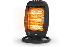 Avilia Halogenspis med 3 element, 1 200 W, 38 x 28 x 55 cm, perfekt för uppvärmning på vintern med anti-vändning och överhett