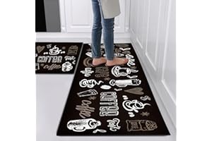 Hoimlm Kitchen Mat Sets Non slip Washable, 2 Pcs Kitchen Rugs and Mats, Anti Fatigue Kitchen Rug Sets for Home Decoration Office Standing Desk (Style B, 40x60+40x120cm)