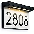Percompile Address Plaques for House Solar Powered, House Number for Outside, LED Address Sign Outdoor Waterproof 3000K Warm White