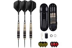 sanfeng - Dardos Profesionales (22 g, 23 g, 24 g, 27 g, con Varillas de Aluminio, 9 Aletas estándar + 50 Juntas tóricas de Goma + 12 Anillos de Resorte + 1 Herramienta de Afilado de Dardos