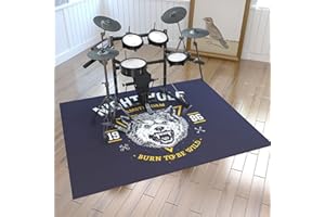 ZXHH Tappeto per Batteria Tappeti Rettangolari Antiscivolo Tappeto A Tamburo Insonorizzato per Batteria Elettronica Grancassa Rullante E Altri Componenti del Set di Tappetini Tappeto Batteria