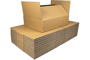 AROMA BASKET 50 x Single Wall 12" x 9" x 3" Inches (30.5 x 22.9 x 7.6 cm) Royal Mail Small Parcel Size Cardboard Mailing Cartons/Postal Boxes, Durable & Perfect for Any Online Business, Bulk Discount Price, Kraft