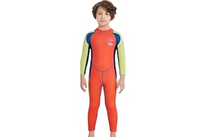 FEOYA Combinaison de Plongée Enfant Fille Néoprène 2.5MM Manches Longues Age 3-9 Ans pour Plongée Natation Activités Aquatiques