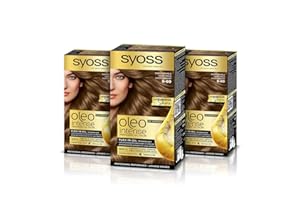Syoss Oleo Intense - Tinte 6-80 Rubio Caramelo – Coloración permanente Sin Amoníaco – Cobertura profesional de canas – Resultados de peluquería (Pack De 3)