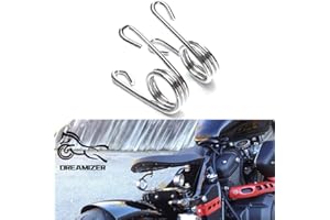 DREAMIZER 2PCS Molle per Sedile con Clip Bobber, Molle in Acciaio Fisse per Sedile Moto per Sportster Forty-Eight 48 XL883 1200(Cromo)