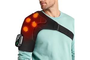 Trådlös Värmande Axelmassagekudde, Bärbar Axelvärmebeslag Med Pekskärmskontroll, 5 VärmeNivåer, 5 Vibrationslägen, Timer, 500