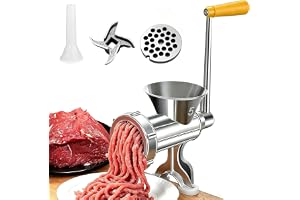 Handköttkvarn i rostfritt stål med korvstoppare – manuell köttkvarn för hushåll, multifunktionell varg för korv, vitlök och c
