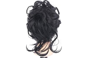 BLOGIIUP Chignon bouclé postiche chignon pince à cheveux chignon désordonné morceau de cheveux pince à griffes ébouriffé chignons chignons extensions de postiche bouclés faux chignon postiches pour femme noir