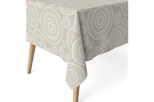 ECOMMERC3 | Mantel Antimanchas para Mesa Rectangular Tamaño 200x140 cm - Mantel Antimanchas Tacto Extrasuave e Impermeable Color Beige