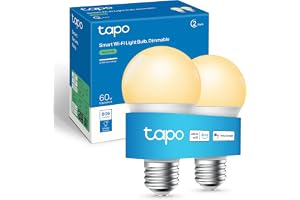 Tapo L510E (2-Pack) E27 Smart Bulb, Alexa Light Bulb, WiFi Smart Light Bulb, Dimmable, 8.3W (60W), Schedule & Timer, Away Mod