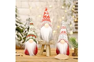 YAGE Świąteczne krasnale pluszowe, ręcznie robione świąteczne figurki Gonk, krasnoluda, elfa, zabawka, ozdoby świąteczne, dekoracja stołu, na święta, artykuły świąteczne, pluszowa lalka, prezent, 3