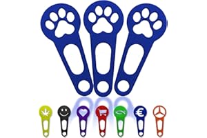 OnAir 3 x Einkaufswagenlöser zum abnehmen als Schlüsselanhänger; Einkaufswagenchip sofort abziehbar 3 Stück im Set; Handmade (Blau, Pfote)