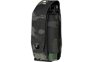 TOPTACPRO Support Molle pour Lampe de Poche Pochette à Chargeur Pochettes Tactiques Flashbang Pochettes d'outils Portables Multi-usages 500D Nylon (Multi-Camo Black)