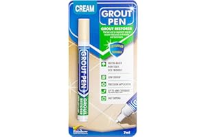 RAINBOW CHALK MARKERS LTD Grout Pen - Designed for restoring tile grout in bathrooms & kitchens (Cream)