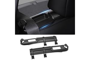 EVPEIWE Lot de 2 Supports de Guidage de Ceinture de Sécurité Arrière pour Tesla Model Y 2020-2024, Organiseur de Ceinture de Sécurité Arrière avec Deux Crochets pour Le Modèle Y