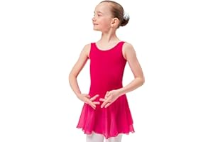 tanzmuster Ballettkleid Mädchen ärmellos - Minnie - EU Gr. 92-170 - weiche Baumwolle - Chiffonröckchen - Ballett Trikot für Kinder